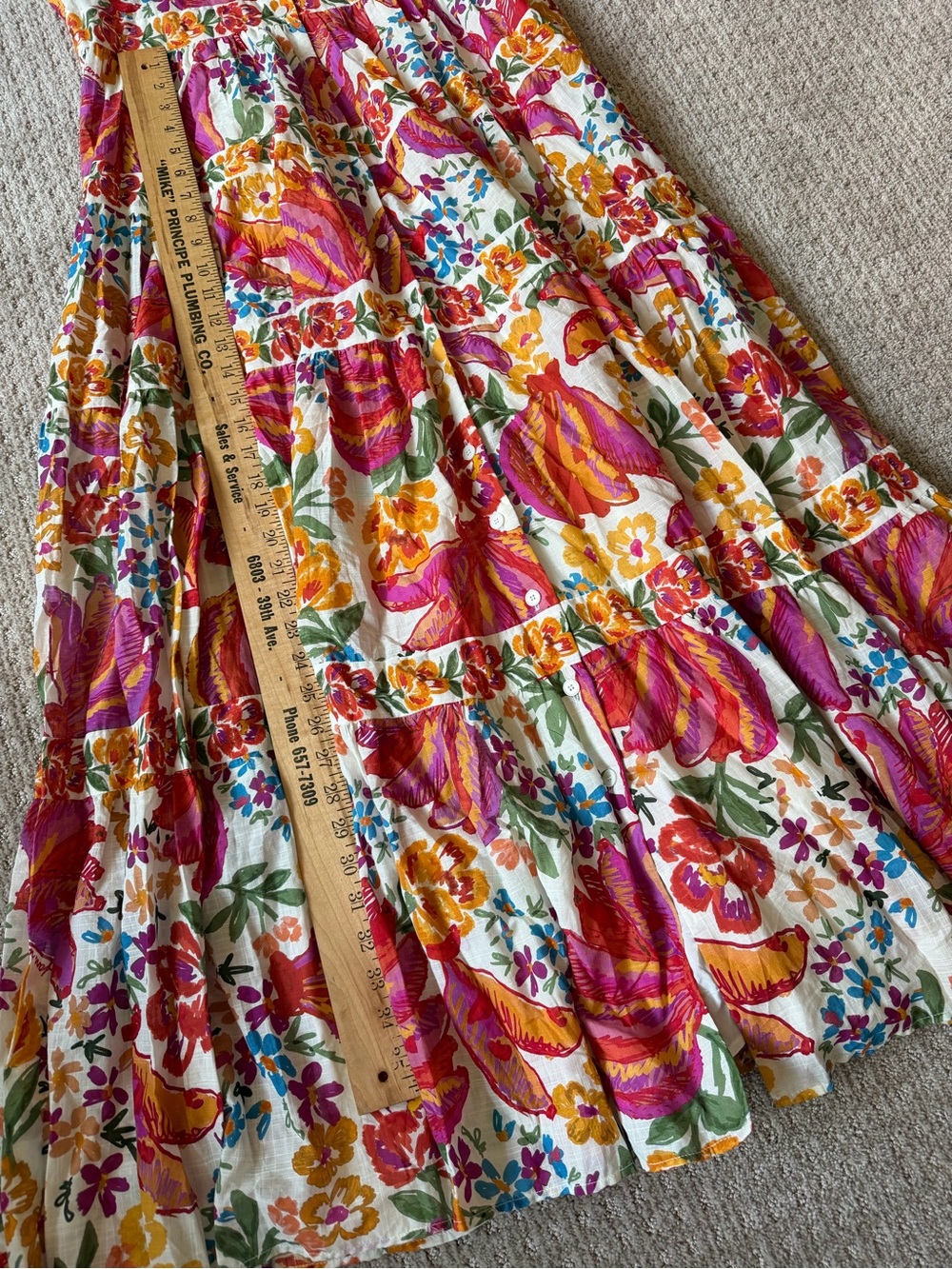 SÉZANE / FARM RIO spring bananas off white alamadee maxi dress - large - Picture 9 of 15
